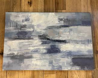 128 igned Abstract Textured Canvas Artwork  Artist Undetermined