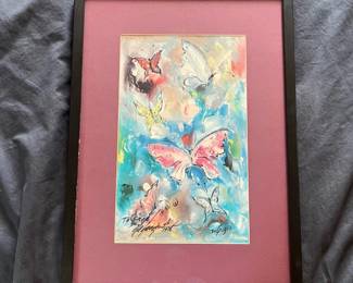14 Ted DeGrazia Butterflies DoubleSigned  Inscribed Art Print