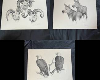 116 Doug Lindstrand Alaskan Sketches Signed Limited Edition Wildlife Prints