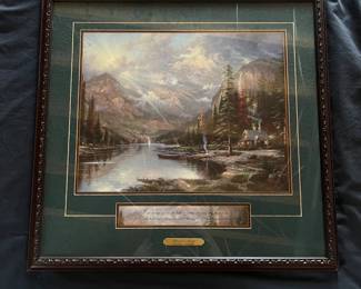28 Thomas Kinkade Mountain Majesty Inspirational Accent Print with Psalm 121 and COA