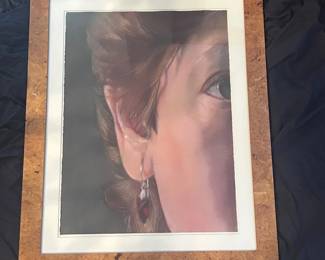 7 M.J. Ward 1982 Female Portrait Pastel on DeckledEdge Paper