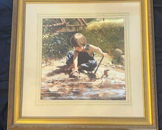 134 Donald Zolan Summertime Friends Framed Print  Appears Hand Signed