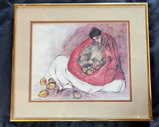 87 R.C. Gorman Navajo Woman with Pears Framed Art Print
