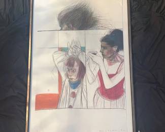 17 Jody Mussoff 1982 Signed Original Colored Pencil  Graphite Drawing