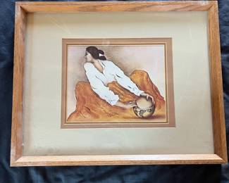 90 R.C. Gorman Pottery Keeper Framed Navajo Art Print