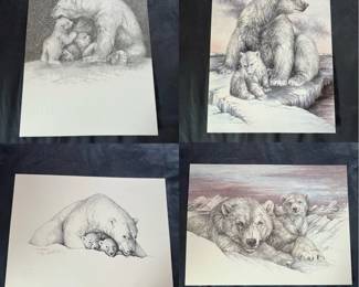 114 Doug Lindstrand Signed Alaska Series Limited Edition Polar Bear Print Quartet