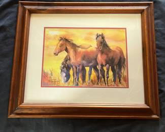 65 Pam Hostetler Local Franktown, CO Artist Double Signed Limited Edition Horse Print