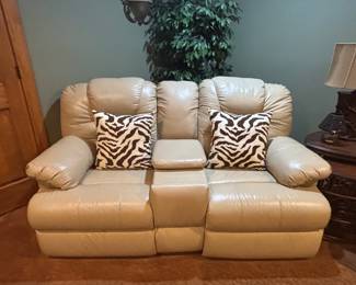 Leather 2 Cushion Sofa