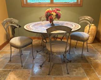Mosaic Tile Table, 4 Chairs