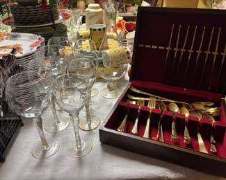 Gold Flatware, Stemware
