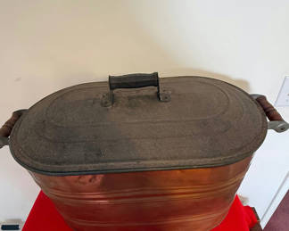 Lot 12: Oval Copper Wash Boiler with Lid