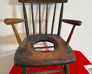 Lot 82: Vintage Wooden Chair with Circular Cutout Seat