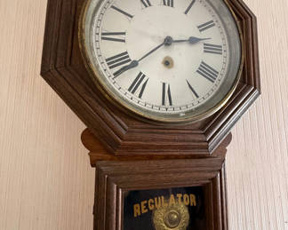 Lot 35: Wooden Regulator Wall Clock