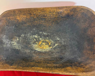 Lot 48: Hand-Carved Wooden Dough Bowl