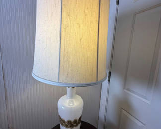 Lot 37: Decorative Table Lamp with Fabric Shade