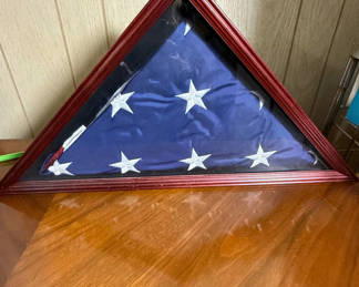 Lot 87: Triangular American Flag in Display Case