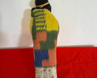 Lot 25: Handcrafted Doll Figure with Braided Hair and Woven Shawl
