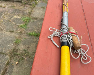 Lot 91: Long Pole Tool With Metal Hook Head and Rope