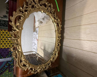 Lot 88: Ornate Gold-Tone Framed Wall Mirror