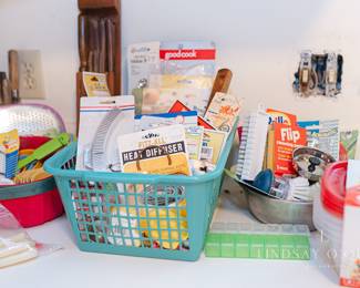 Various brand new kitchen utensils and items