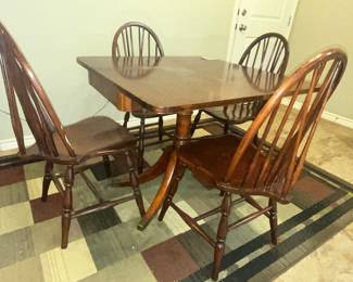 VINTAGE MAHOGANY FLIP-TOP TABLE & CHAIRS