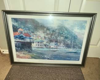 LARGE FRAMED PRINT BY JAMES COLEMAN "ANCHORED IN AVALON"
