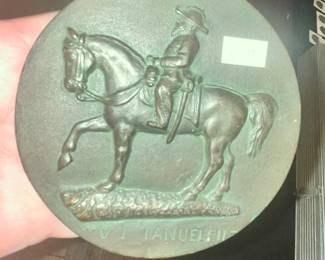OLD 4" BRONZE MEDALLION BELIEVED TO BE OF KING VICTOR EMMANUELE II