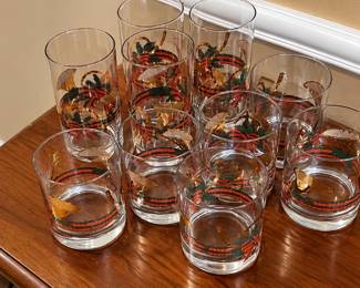 Decorative holiday drinking glass collection – $75 for the set.