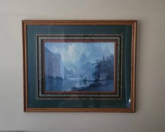 Framed landscape artwork – $60