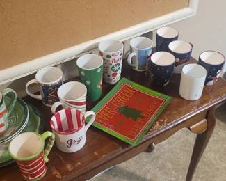 Large collection of mugs, cups and assorted kitchenware, including seasonal pieces. Items priced individually.