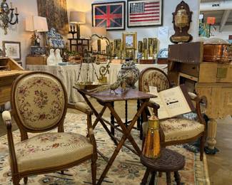 Antique French needlepoint chairs