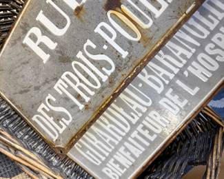 Antique French enamel street signs