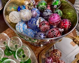 Hand painted glass Christmas ornaments will be available already!