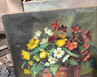 Antique French oil on board