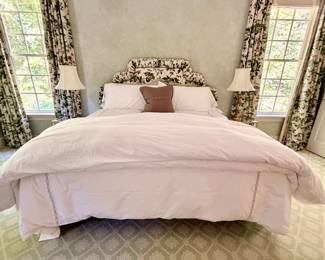 Custom King Bed with designer bedding