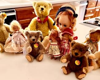 Story Book Dolls and Steiff Bears - all with tags