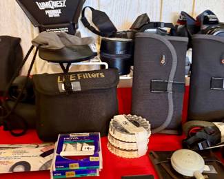 Lots of camera equipment