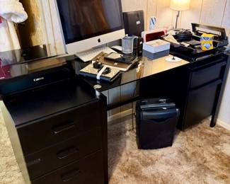 Sleek glass desk