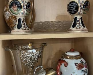 07 Decorative steins glass serving piece silvertone pieces and decorativ