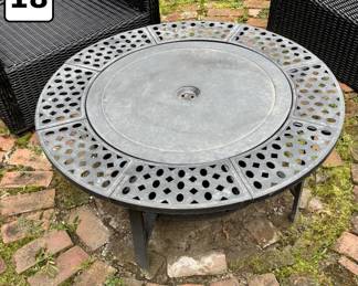 18 Round metal outdoor firepit table