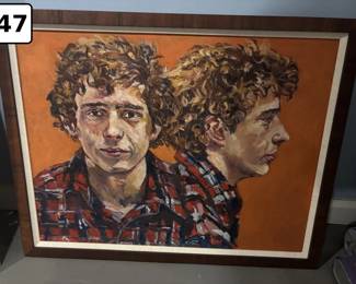 47 Framed portrait of man in plaid shirt