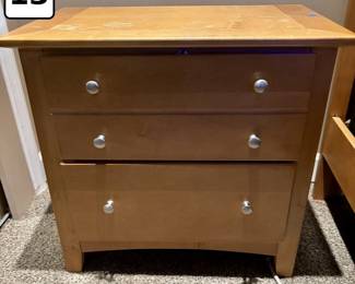 13 Two wooden threedrawer nightstands