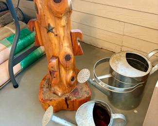 Wood clay pot holder