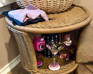Two matching Wicker tables 