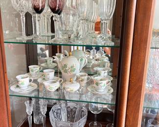 Crystal and Vintage Eschenbach Bavaria Germany Porcelain Coffee/Tea Set