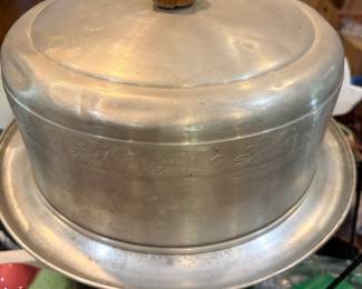 West Bend aluminum cake cover with acorn lid