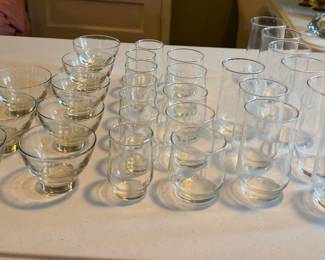 Glassware with the letter C etched