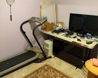 Treadmill, 2 TV’s assorted electronics