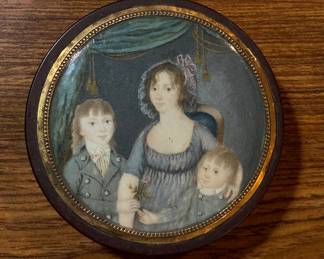 Circa 1800 trinket box with painted lid portrait