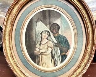 Scandalous 1793 miniature engraving satirizing race relations by L.M. Sacardi.